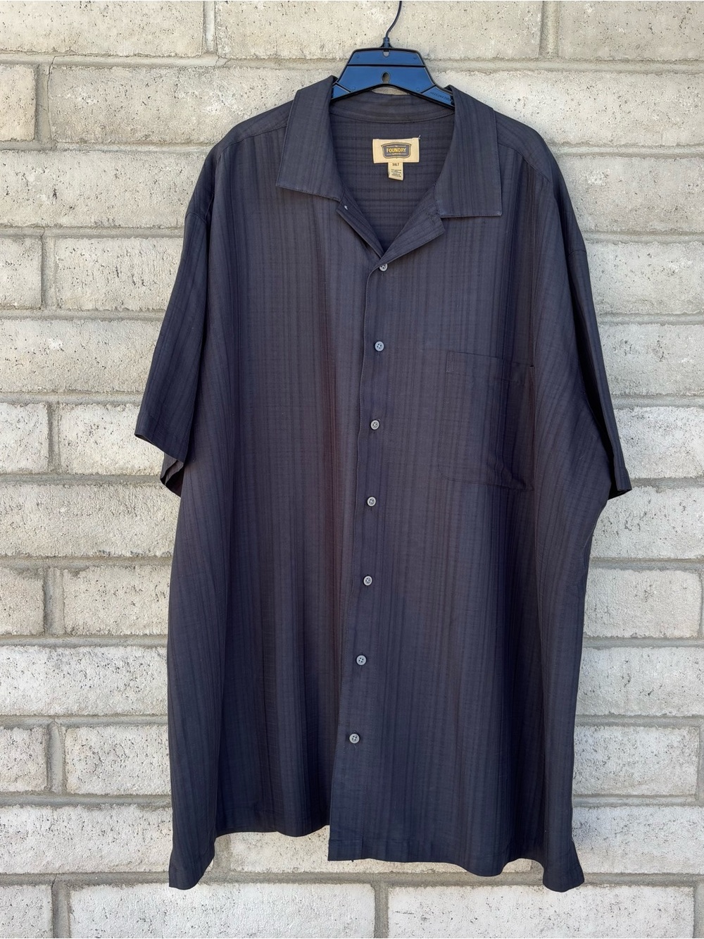 The Foundry Black Short Sleeve Button Down Shirt Size 3XLT